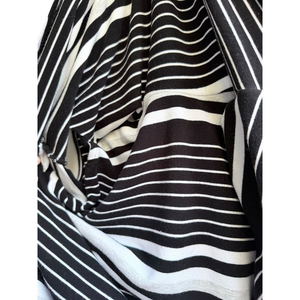 Latched Mama Nursing Tank Top Black White Striped Maternity Plus Size 3X - Picture 7 of 9